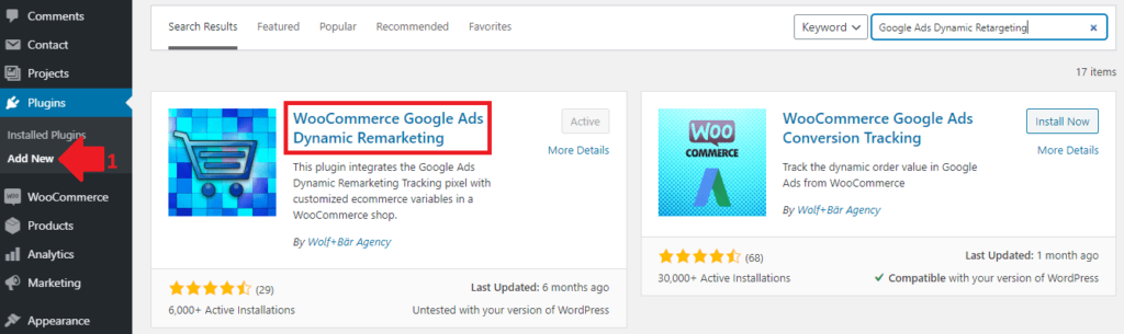 Nastavenie značky Google Ads vo WordPress Woocommerce.